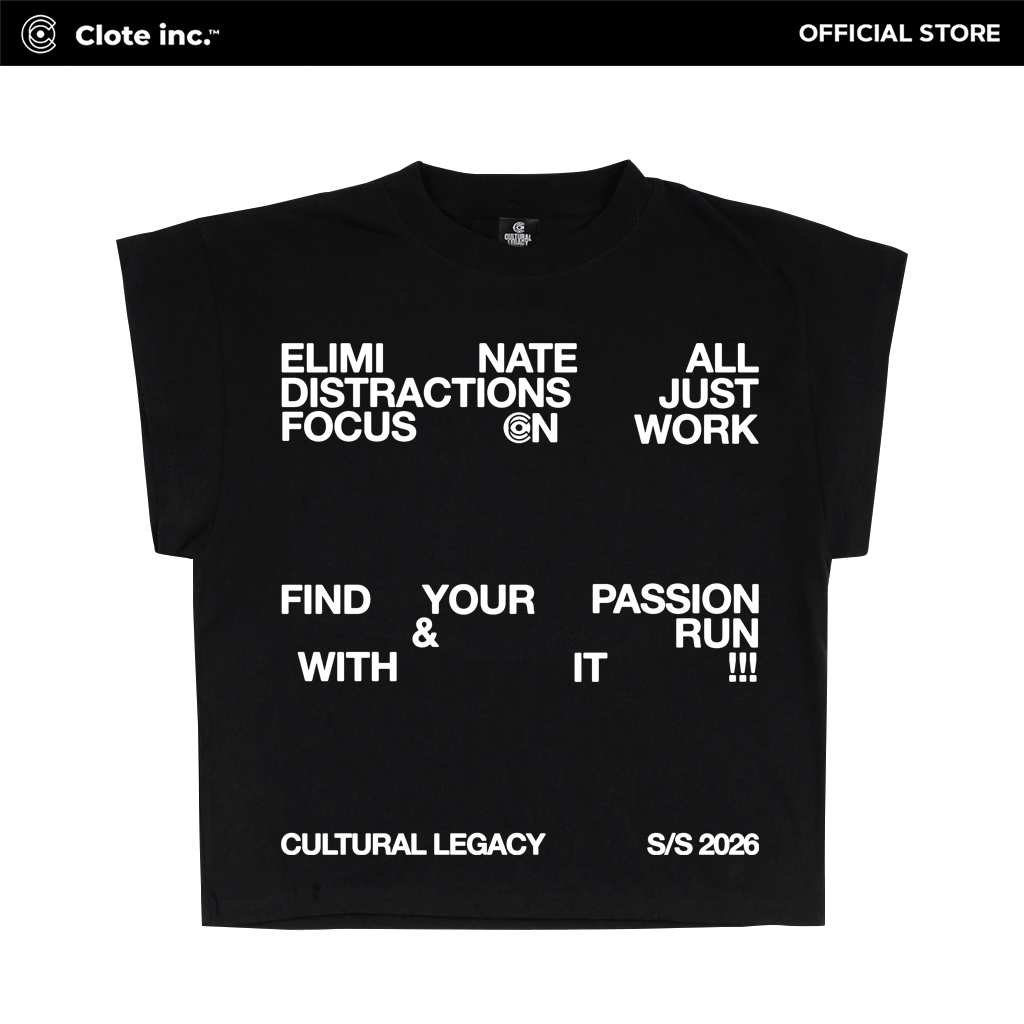 Clote Inc Sleeveless Tee Pria Dan Wanita Basic Streetwear Cotton Combed 20s - The Distraction Black - LHC