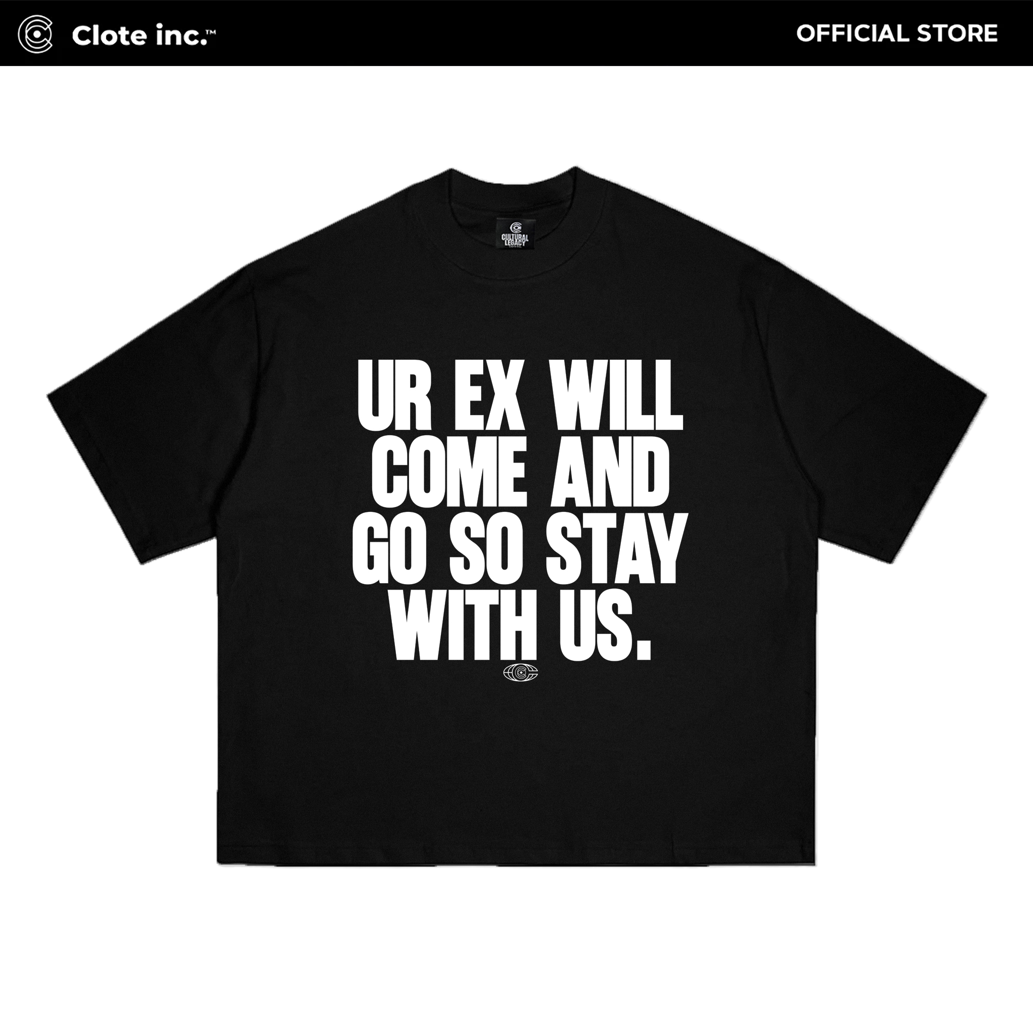 Clote Inc Boxy Crop Fit Oversized Cotton 20s Clote Who Will Survive Black - LHC